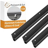 Preiswert&Gut Kederschiene für Wohnmobil 3er Set Caravan Wohnwagen Aluminium eloxiert schwarz 45 Grad Kederleiste zur Montage für Keder 7–9 mm stabile Zeltschiene Markisenschiene 100 cm
