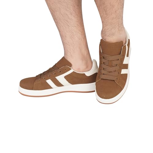 JOMIX Męskie trampki na co dzień lekkie buty antypoślizgowe oddychające wygodne codzienne spacery i biuro buty rozmiar 40-45, Brązowy, 44 EU