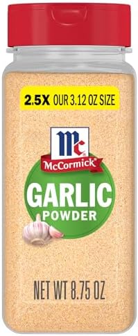 McCormick Garlic Powder, Non GMO, Made from Fresh, Whole Garlic Cloves, For Bringing Consistent Flavor to Favorite Foods While Cooking, 8.75 oz