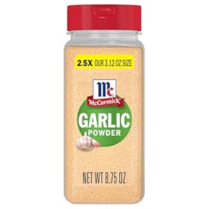 McCormick Garlic Powder, Non GMO, Made from Fresh, Whole Garlic Cloves, For Bringing Consistent Flavor to Favorite Foods While Cooking, 8.75 oz