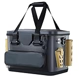 座れるドタックルボックス ロッドホルダー付き バッカン タックルバック 釣りバッカン 45cm プライヤーホルダー付き EVA素材 釣 りボックス 釣 りバケツ 40L 多機能 釣 り 釣 り具 釣 収納コンテナ 大容量 45L + 内蔵収納ボックス