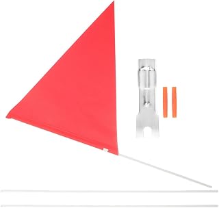 ifundom Banderín de Seguridad para Bicicleta con Mástil Bandera de Ciclismo Portátil para y Seguridad Color Rojo