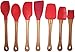 Murphy Bamboo Premium 7 Piece Bamboo & Silicone Kitchen Cooking Utensil Set (Red)