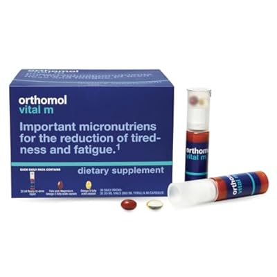 Orthomol Vital M Daily Multivitamin for Men, Vitamins A, B, C, D3, E, K, Zinc, Iodine & Omega-3, Supports Energy, Vitality, Immune Health & Metabolism, 30-Day Supply, Liquid Capsules Supplement