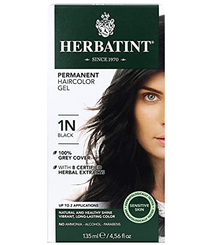Herbatint Permanent Herbal Haircolour Gel (1n - Black) 1 Or 2 Applications by Herbatint