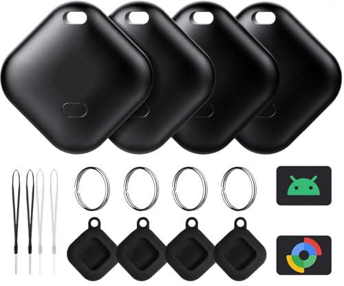 Image of Tracker Tag for Android, Luggage Tracker with Case, Works via Google Find Hub App, Bluetooth Tracker Item Finder for Key, Backpack, Travel and Commute (black4)