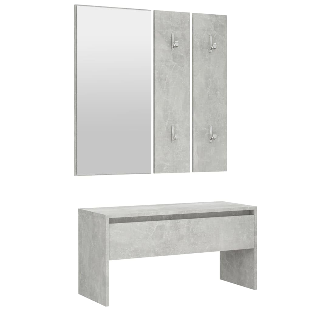 Muebles de entrada de pasillo gris hormigón madera de ingeniería 02_0010925