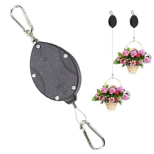 Support Plante Suspendu - 8,27 Pouces Crochet Suspension Rétractable | Cintre Poulie Jardinage - Support Pot Fleur En ABS Acier Inoxydable Robuste Et Réglable Pour Suspendre Facilement Les Plantes