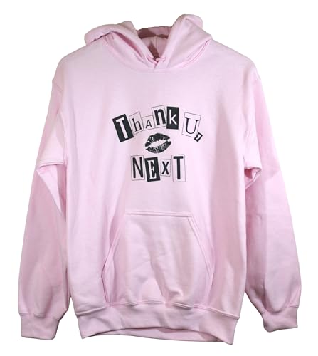 Era of Artists LLC Thank U Next Graphic Unisex Hoodie (Pink Medium)
