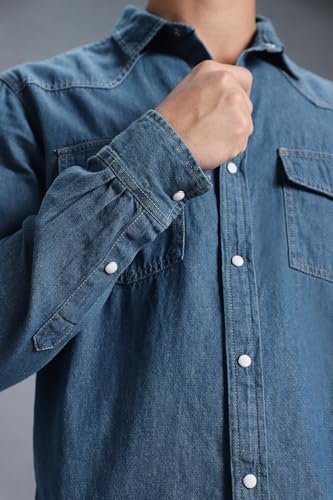 Image of INKD Men's Regular Fit Shirt - 100% Cotton | Casual Shirts for Men | Full Sleeve