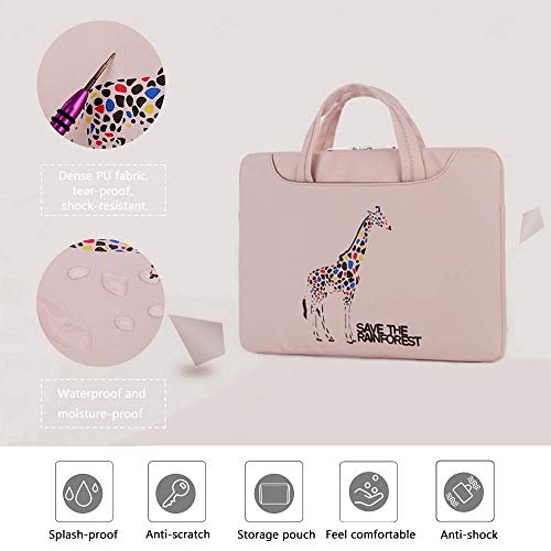 12-13.3 inches Deer Painted Laptop case Sleeve with an Power Adapter bag(Pink) - Thumbnail 3