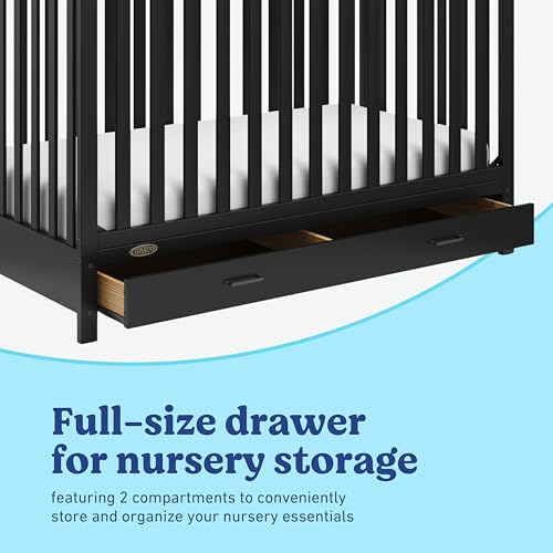 Image of Graco Benton 5-in-1 Convertible Crib with Drawer, Black