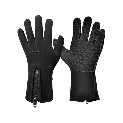SDSKZOZP Guantes de Neopreno 3 mm, Antideslizantes y Resistentes a la abrasión, Cinco Dedos, for Surf, Kayak, Snorkel navegación(L)