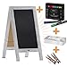 HBCY Creations Rustic Magnetic A-Frame Chalkboard Deluxe Set / 8 Chalk Markers + 10 Stencils + 2 Magnets! Outdoor Sidewalk Chalkboard Sign/Large 40" x 20" Sturdy Sandwich Board (The Deluxe Set)