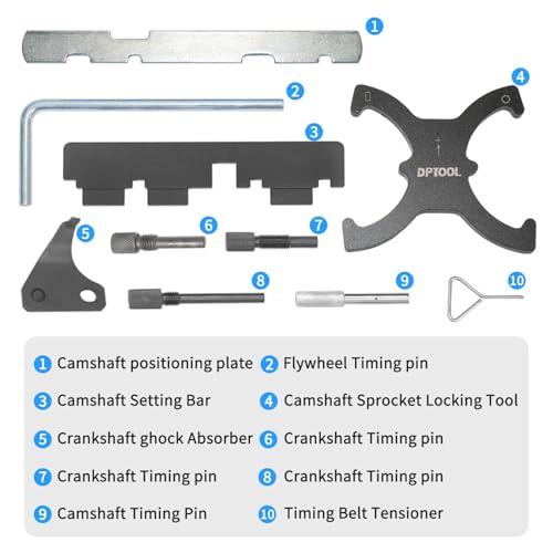 Image of Camshaft Timing Locking Tool Kit Compatible with Ford fusion Escape Focus Fiesta Mazada 1.25 1.4 1.6 1.7 1.8 2.0 2.3L 2.5L Ecoboost 1.5L 1.6L, 2.0 TDCi 303-1097 303-748 303-1550 303-1552 303-376
