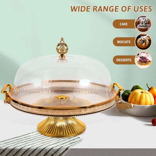 Luxury Cake Display Stand Gold Cover High-Base Dessert Tray for Parties Cupcake Rack Wedding Cake Stand Dessert Display Rack for Occasions - Image 8