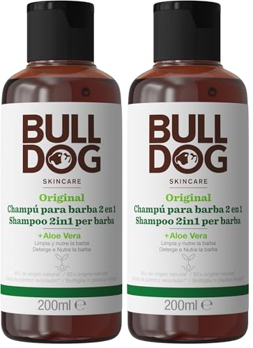 Bulldog Shampoo e Balsamo 2 in 1 per Barba, Bianco, 200 ml (Confezione da 2)