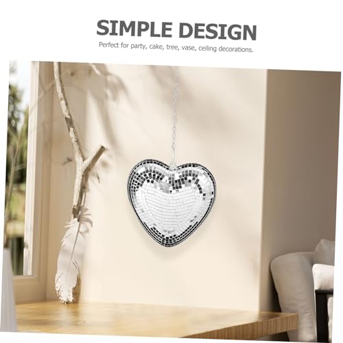 Espejo colgante en forma de corazón disco para decoraciones en fiestas, bodas y cumpleaños, material seguro y ligero miniatura 6
