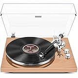 Turntables Belt-Drive Record Player with Wireless Output Connectivity, Vinyl Player Support 33&45 RPM Speed Phono Line Output USB Digital to PC Recording with Advanced Magnetic Cartridge&Counterweight