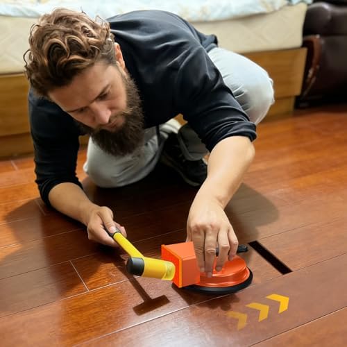 dirnatel Floor Gap Fixer Tool with 3 Reusable Patches, Floor Suction Cup Tool for Gaps Suitable for Fixer Laminate/Vinyl Flooring/Hardwood,Efficient Flooring Tools - 2