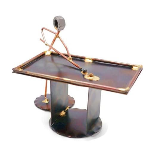 Pool Table w/1 Player Collectible Handmade Metal Art Figurine, Desk Accessories, Trophy, Boss Gift, Office Décor, Sports