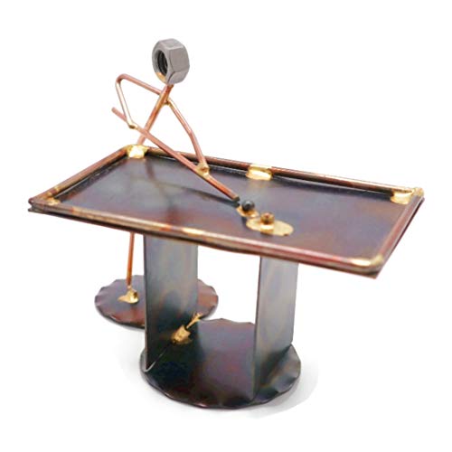 Pool Table w/1 Player Collectible Handmade Metal Art Figurine, Desk