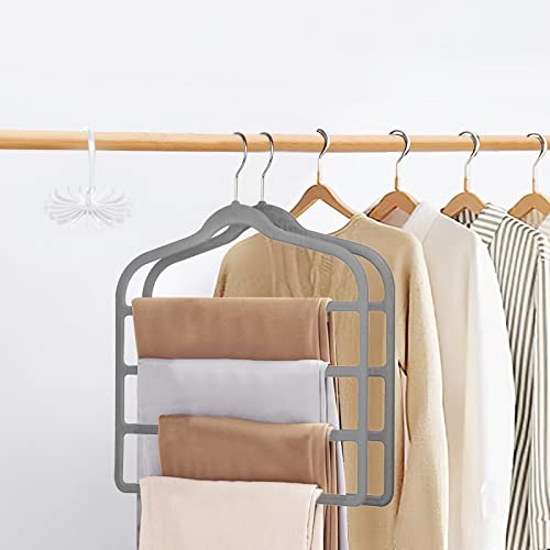 Cintres multi-couches en velours pour organiser les jeans dans le dressing - 4