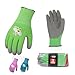 Vgo 3Pairs Age 5-7 Kids Gardening,Lawning,Working Gloves,Foam Rubber Coated(Size XXS,3 Colors,KID-RB6013)