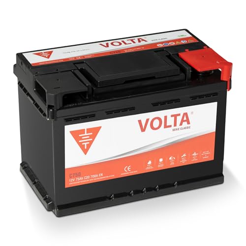 Volta baterías Bateria de Coche - Borne +Dcha Medidas Largo 278 x Ancho 175 x Alto 190 mm, con 2 años de Garantía, para Automóvil de turismo - Fabricación Europea.