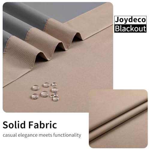 Image of Joydeco Taupe Curtains 84 Inch Length 2 Panels Set for Livingroom, Blackout Curtains 84 Inches Long for Bedroom Windows, Thermal Insulated Room Darkening 84 Inch Long with Grommets