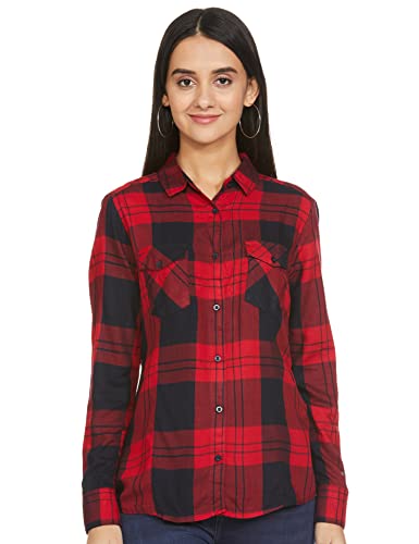 Image of Max Women's Regular Fit Checked Yarn Dyed Shirt