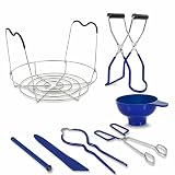 Landun 7 in 1 Canning Kit lude Steamer Rack,Canning Funnel,Jar Lifter,Wrench, Tongs,Lid Lifter/Bubbl