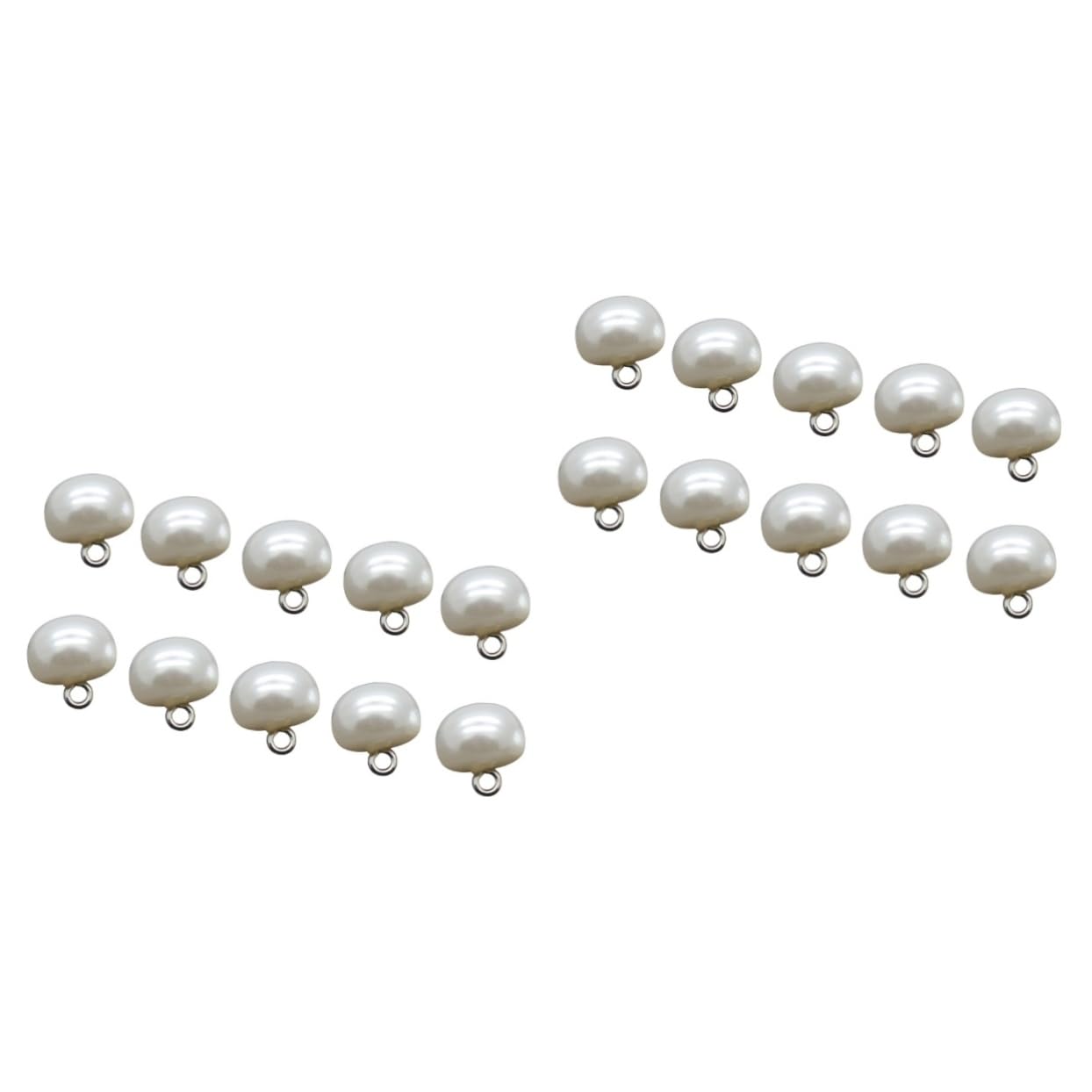 NUOBESTY 400 Pcs Bianco Decorazione Funghi Decorazione Fai Da Te Bottoni Perline Per Antico e Bottoni Per I Vestiti Jean Decorativi In Metallo