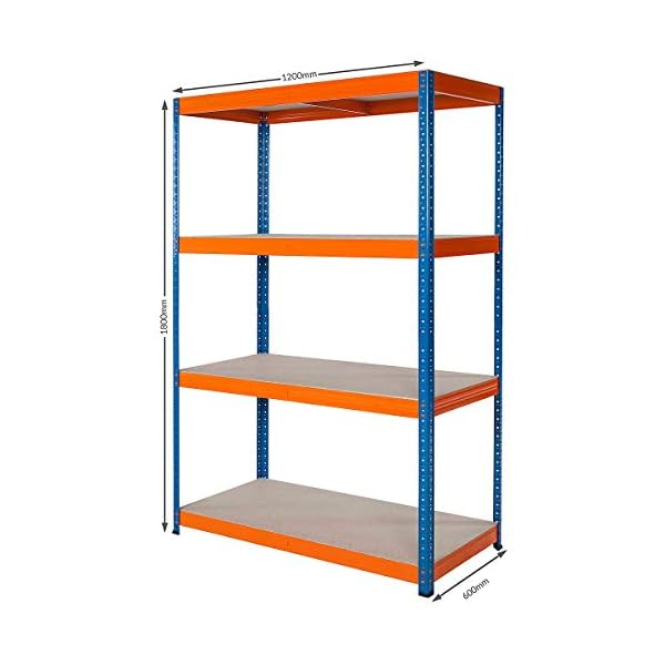 Certeo Mega Deal | 2X Schwerlastregale - Tiefe 60 cm - 300 kg pro Fachboden | Metallregal Kellerregal Lagerregal… – Bild 6