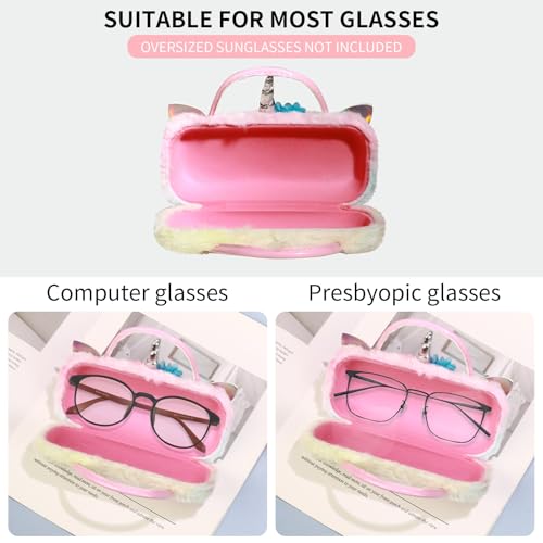 Image of PERFECTSIGHT Hard Shell Eyeglasses Case, PU Leather Protective Glasses Case, Cute Eyeglass Case for Women Men Girls