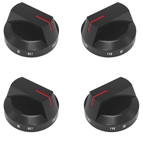 Upgraded DG64-00975A Universal Electric Range Stove Control knobs Replacement,Suitable for Kitchen, DG94-03443A Burner Knobs fits for Samsung Gas Oven Control Parts NE/NX9000T NX60T8511SS/AA(4PCS)