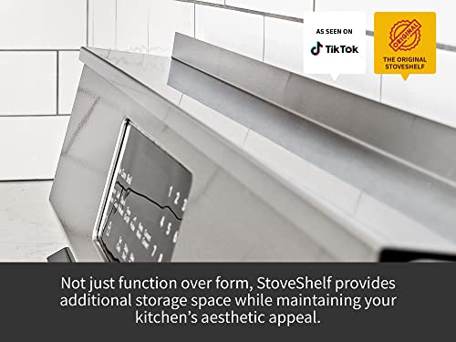 Stoveshelf Deluxe 30" Length Black Magnetic Shelf For Kitchen Stove - Kitchen Storage Solution With Zero Installation - Over Stove Spice Rack Organizer #TOP5