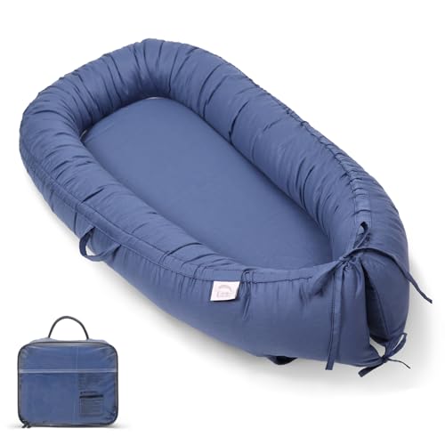 Image of EAQ Baby Lounger, Infant Lounger for Newborn,Portable Baby Nest Cover Breathable & Soft, Newborn Essentials