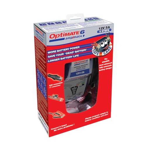 Optimate AmpMatic Inteligentna automatyczna ładowarka do akumulatorów 12 V do motocykli i samochodów