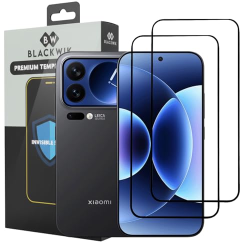 Image of Blackwik Premium Tempered Glass Screen Protector for Xiaomi 17 Pro with Edge-To-Edge Protector Coverage | Easy Installation Kit (Black) (Pack Of 2)