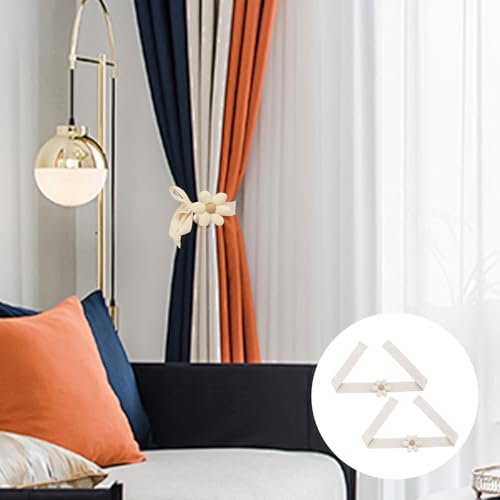 2 Stück Vorhang Raffhalter,Kinderzimmer Deko Mädchen,Gardinen Raffhalter Für Vorhänge Kinderzimmer,Gänseblümchen Deko,Geeignet Für Hause Vorhänge Und Accessoires Für Jungen- Und Mädchenzimmer (Weiß)