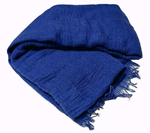 Image of Iba & Isba Women's Plain Crinkled Scarves, Stoles, Hijab (76 x 36 inch)