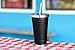HomeLife Solutions Stainless Steel Double Walled Tumbler in Black with two Drinking Straws and Cleaning Brush, 16 oz