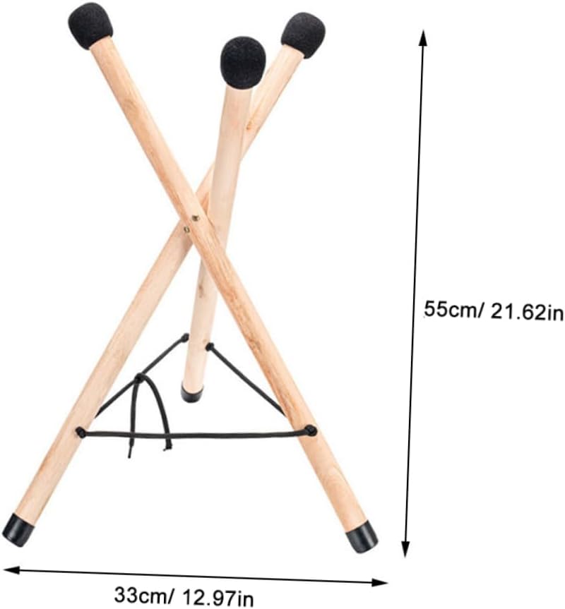 LIOOBO Professional Tongue Drum Bracket Wooden Stand for Drum Tripod Steeldrum Base