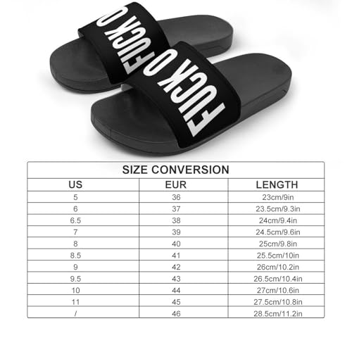 Fuck Off Funny Slide Sandals Non-Slip PVC Shower Slipper House Shoes Open Toe Slippers for Adult 43 (265mm)2