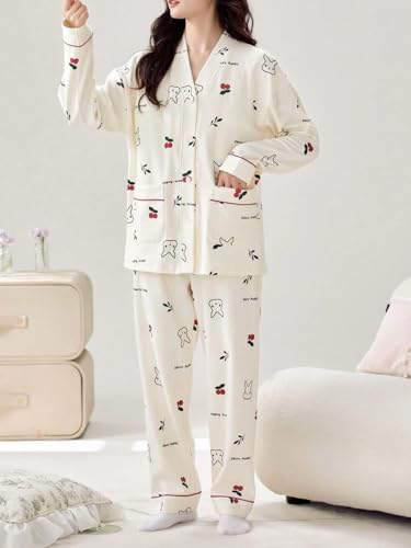 Image of LITZO Womens Korean Night Dress || Pyjama Set ||Korean Nightsuit || Women Nightwear ||Round Neck Half Sleeve Nightsuit || Loungewear || Everyday Nightdress (L-221-227)