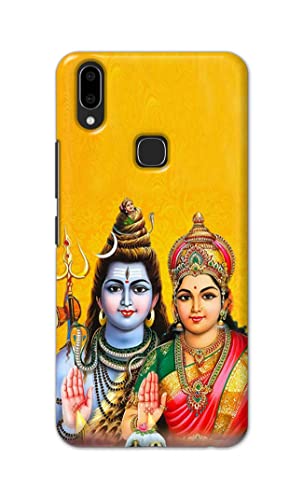 Image of PRINTFIDAA Lord Shiva Parvati Yellow Background Printed Designer Hard Back Case Cover for Vivo V9 / V9 Youth /Vivo Y85 / Vivo Z1 / Z1i / Z3x / Z1 Lite / Y89 -(SF) MVN1008