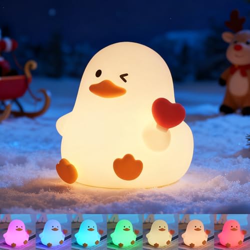 Lámpara de noche para niños con luz de 7 colores y diseño de pato