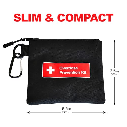 Image of Naloxone Overdose Prevention Canvas Bag - Holds 2 Nasal Spray Devices & Accessories - Empty Case Only, Naloxone Not Included - (Black, Single)