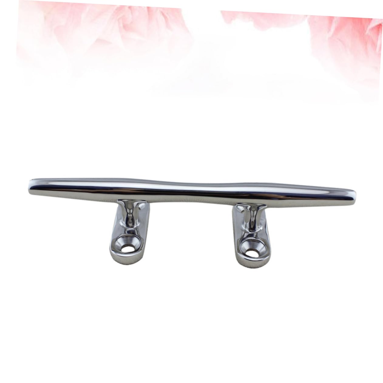 SUPVOX Bitta da Ormeggio in Acciaio Inox, 200mm, 8 Pollici | Forma a Corno, Base Aperta, Grande Area di Fissaggio, Finitura Argento